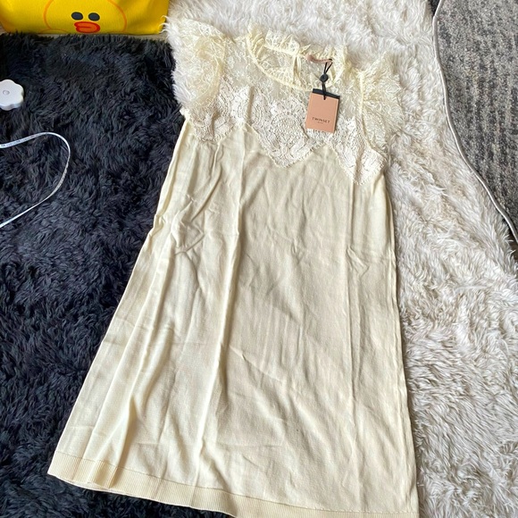 Twin-Set Cream White Lace Dress Size L NWT - Picture 10 of 14